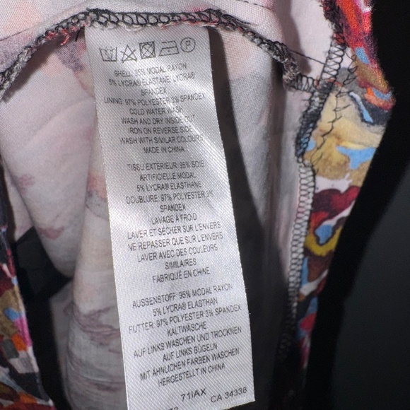 EUC French Connection Eleanor Multicolor Watercolor Dress Size 12 US - Picture 4 of 6